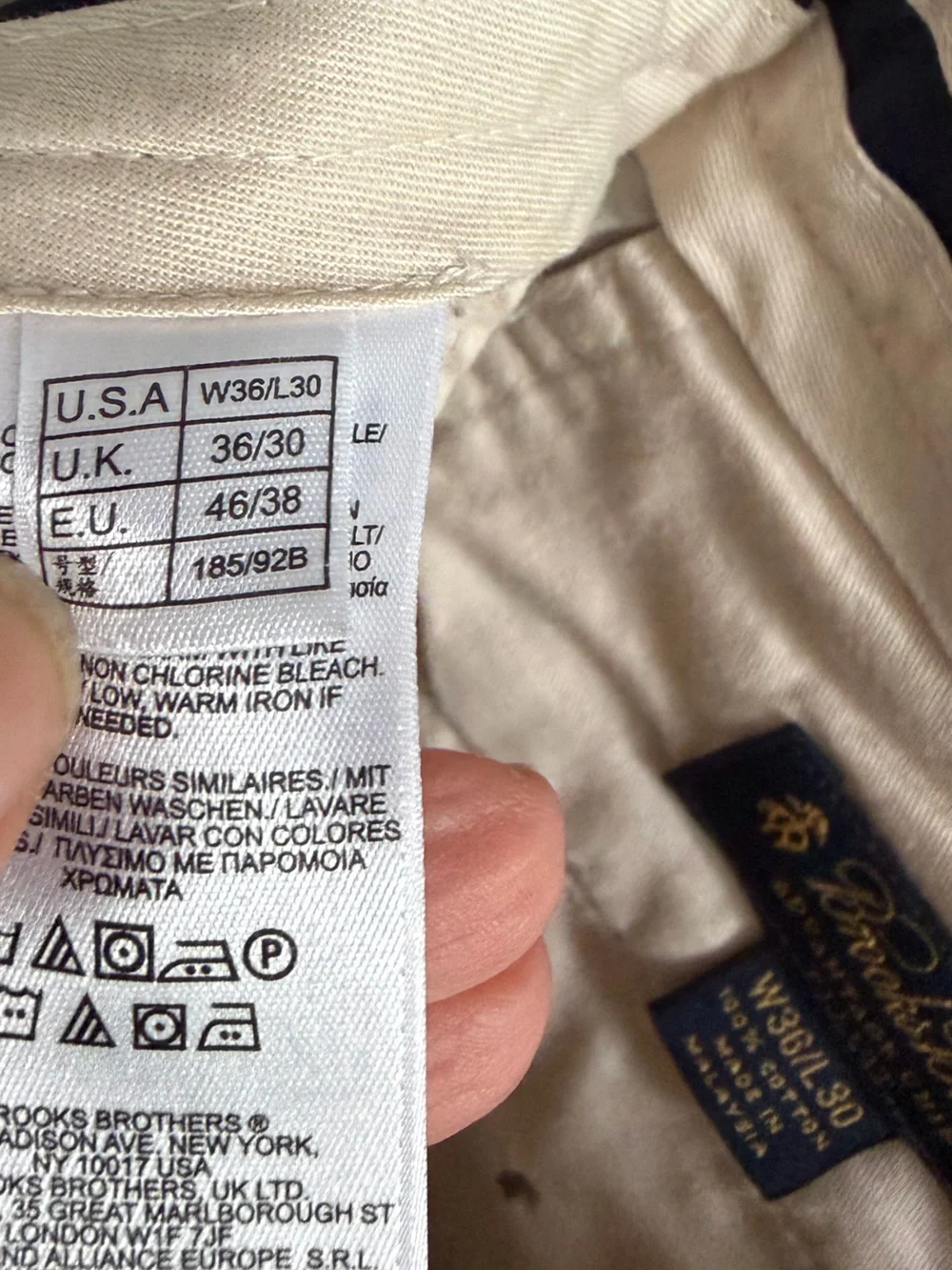 Brooks Brothers Advantage Chino Elliott Pleated Pants Men’s 36x30 Beige Cotton